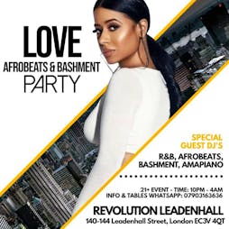 Love Afrobeats & Bashment Party Tickets | Revolution Leadenhall London  | Sat 25th May 2024 Lineup