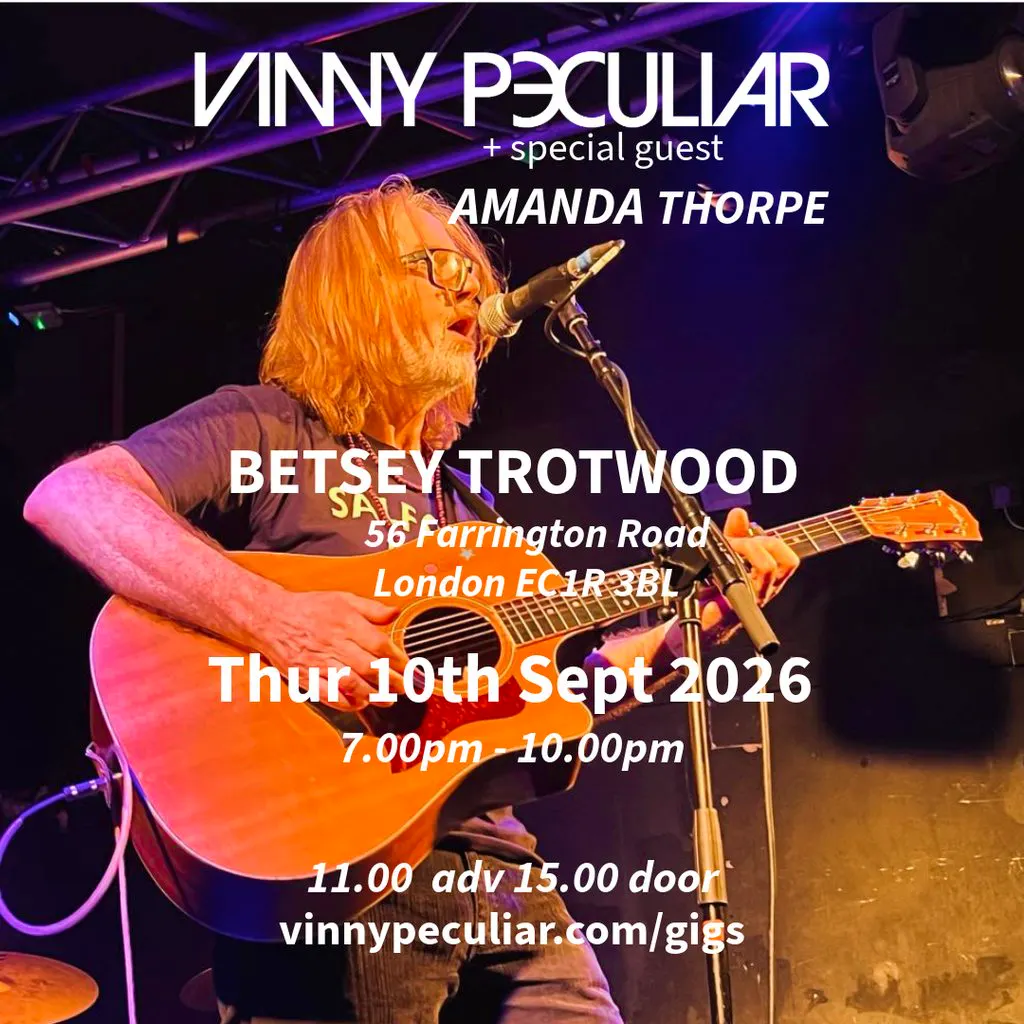 Vinny Peculiar + special guest Amanda Thorpe at Betsey Trotwood at The Betsey Trotswood