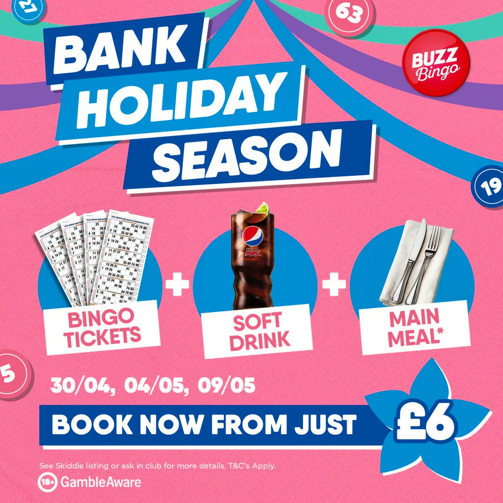 Bank Holiday Season - Buzz Bingo Plymouth Charles Cross 04/05 at Buzz Bingo Plymouth