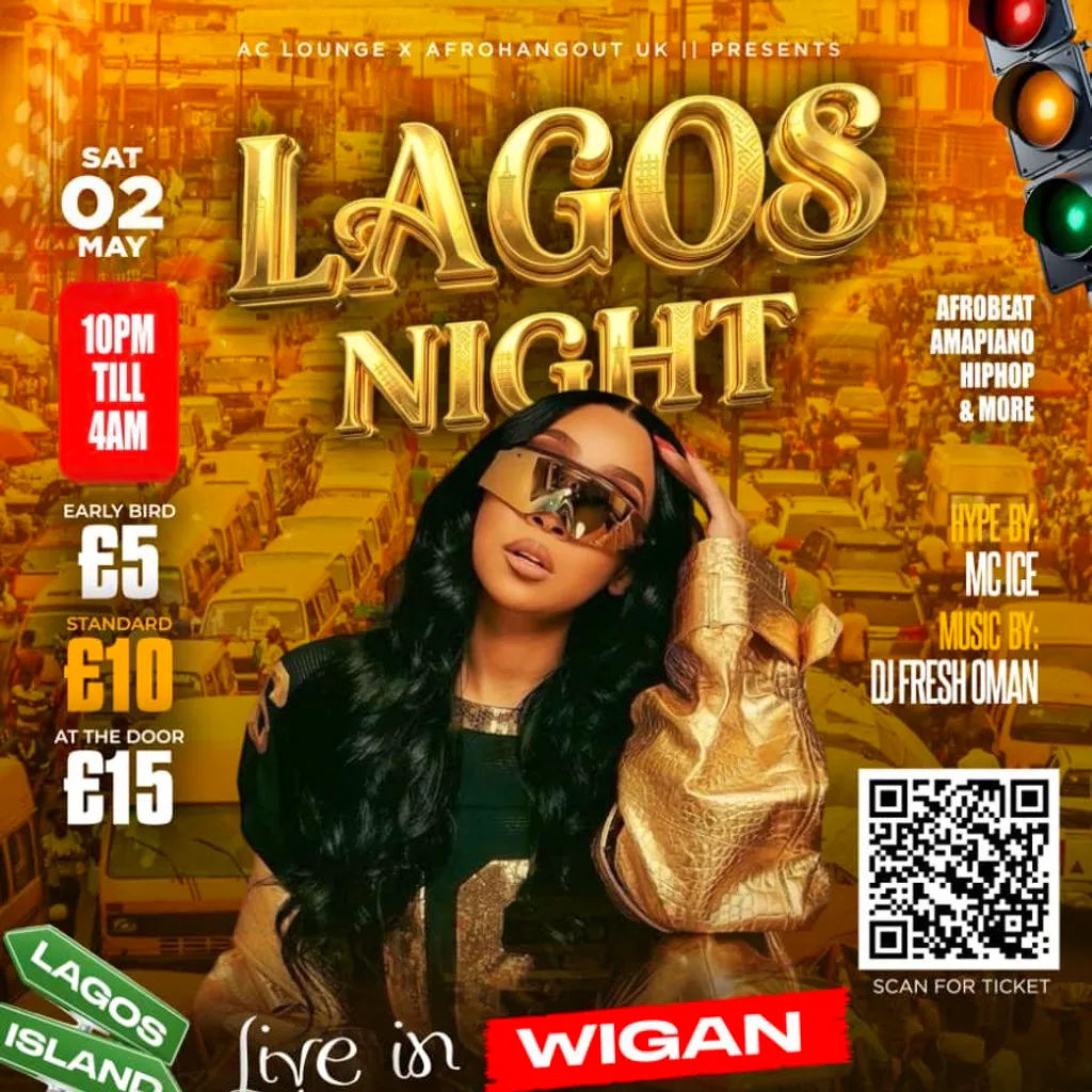 Lagos Night Live in Wigan : Sat, 2nd May 2026 at AC Lounge Bar And Restaurant