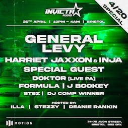 Invicta Audio 4/20 Special: General Levy, Harriet Jaxxon + more Tickets | Motion Bristol  | Sat 20th April 2024 Lineup