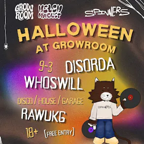 Spinners Present [FREE] Halloween Party at GrowRoom