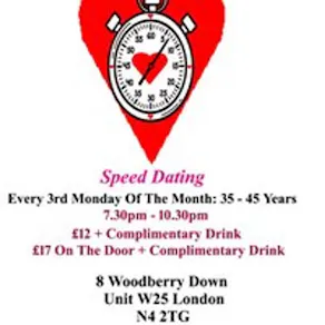 Speed Dating 35 - 45 years Mondays