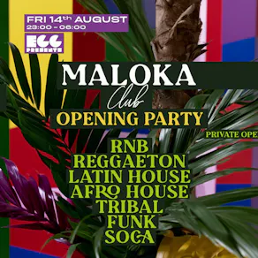 FREE TICKETS & FREE DRINKS - Latin House, Tribal, Funk - MALOKA