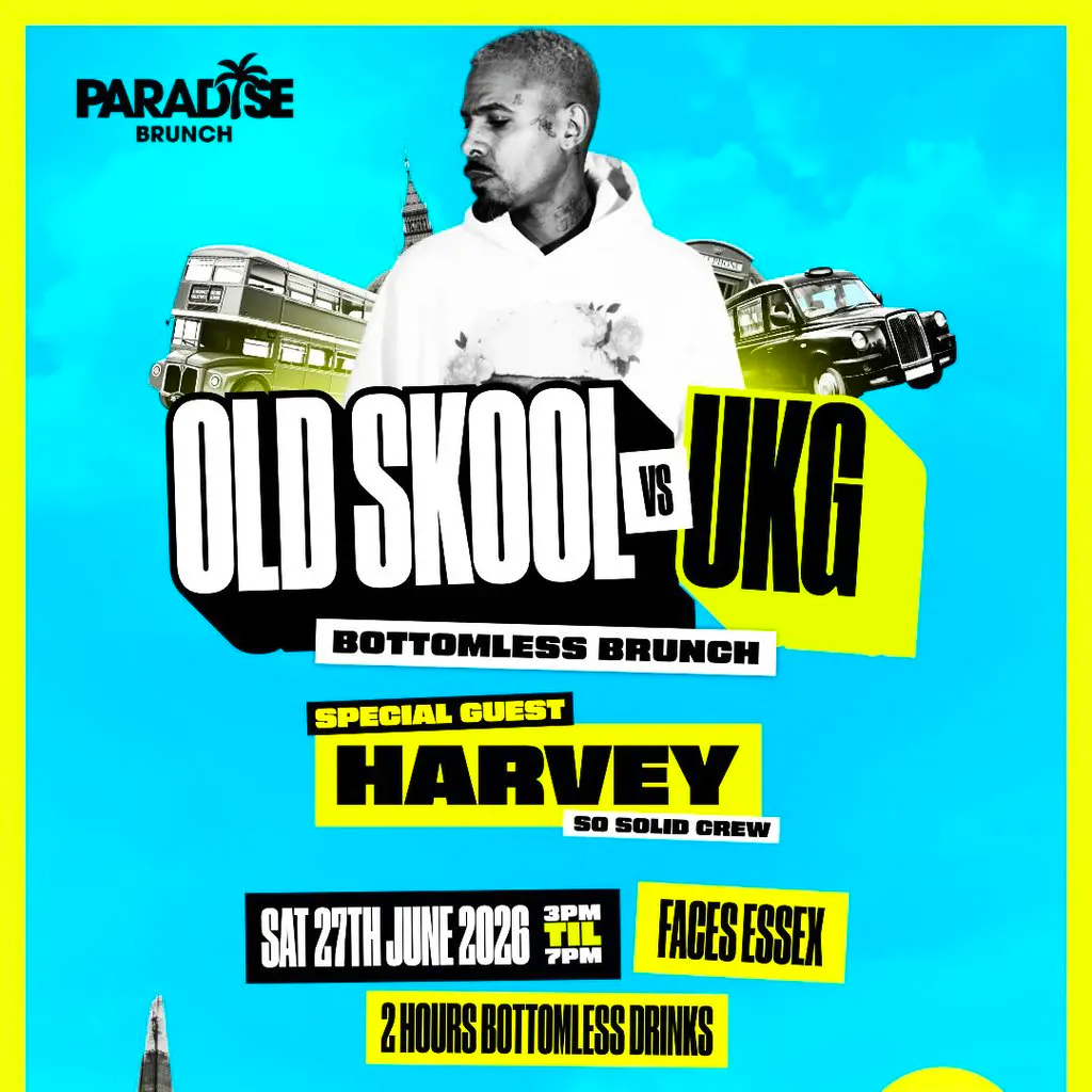 Old Skool Vs UKG Bottomless Brunch Harvey Live PA at Faces NightClub, UK