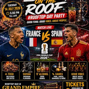BBQ ON THE ROOF DAY PARTY - FRANCE vs SPAIN WATCH PARTY
