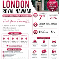 Muslim Marriage Events London - 3 Age Groups | 7th November 2026 at Royal Nawaab London