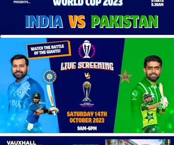 India v Pakistan ICC World Cup 2023 Cricket Screening and Party