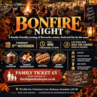 Bonfire Night at The Ship Inn Haskayne at 6 Rosemary Lane, Haskayne Near Ormskirk, L39 7JP, UK