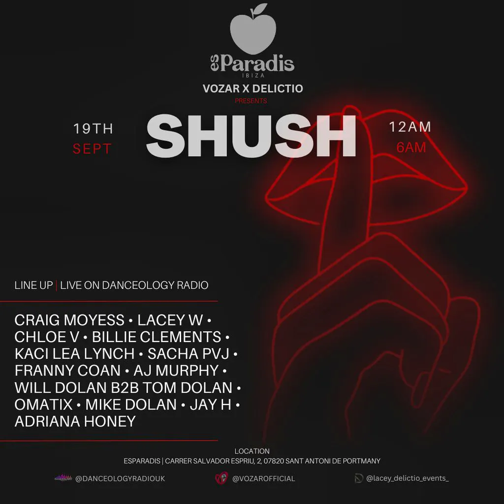 SHUSH presented by VOZAR x DELICTIO at Es Paradis