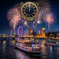 Fireworks on The Thames 2026/27 New Years Eve Boat party at Westminster Pier Victoria Embankment London SW1A 2JH