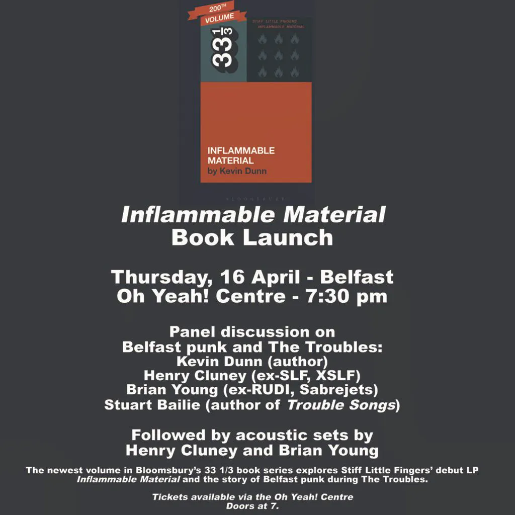 Inflammable Material: Book Launch at Oh Yeah Music Centre