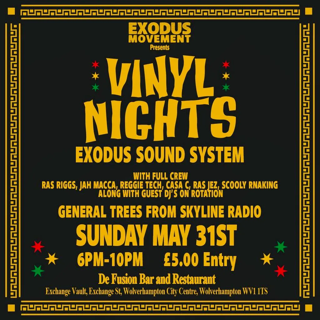 Wolverhampton Reggae & Dub Vinyl Nights at De Fusion Wolverhampton