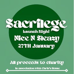Sacrilege Tickets | Nice N Sleazy Glasgow  | Thu 27th January 2022 Lineup