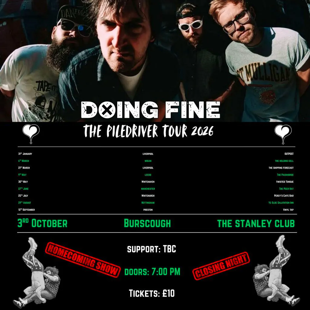 Doing Fine @ The Stanley Club (Piledriver Tour Homecoming Show) at The Stanley Club Burscough