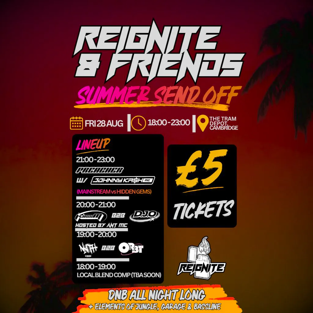 Reignite & Friends: Summer Send Off at The Tram Depot