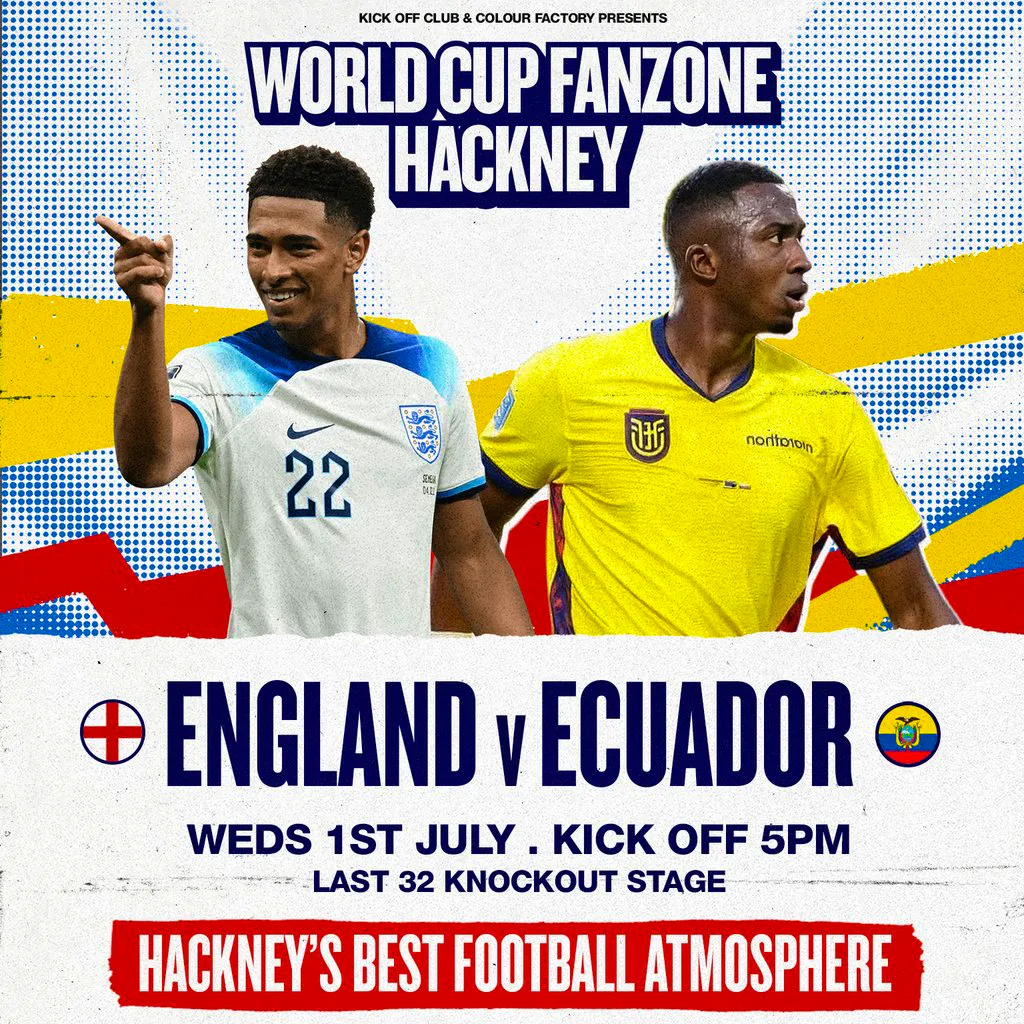 Hackney Wick Fanzone - England v Ecuador (Last 32) at Colour Factory