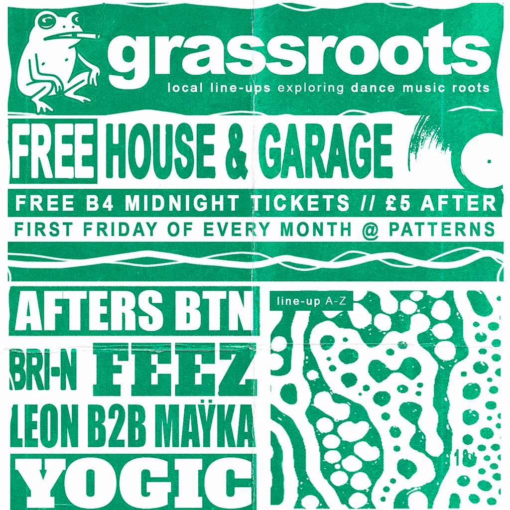 GRASSROOTS - FREE First Fridays - House & Garage | 01/05/26 at Patterns Brighton