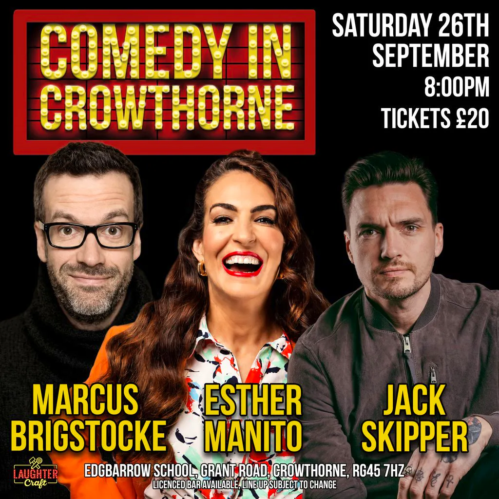 September's Comedy in Crowthorne at Edgbarrow School