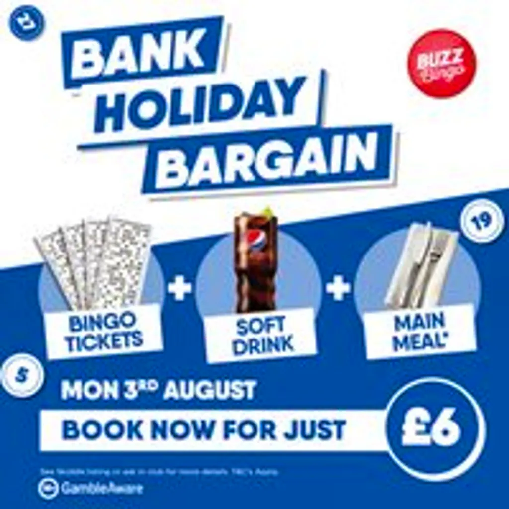 Bank Holiday Bargain - Buzz Bingo Motherwell 25/05 at Buzz Bingo Motherwell