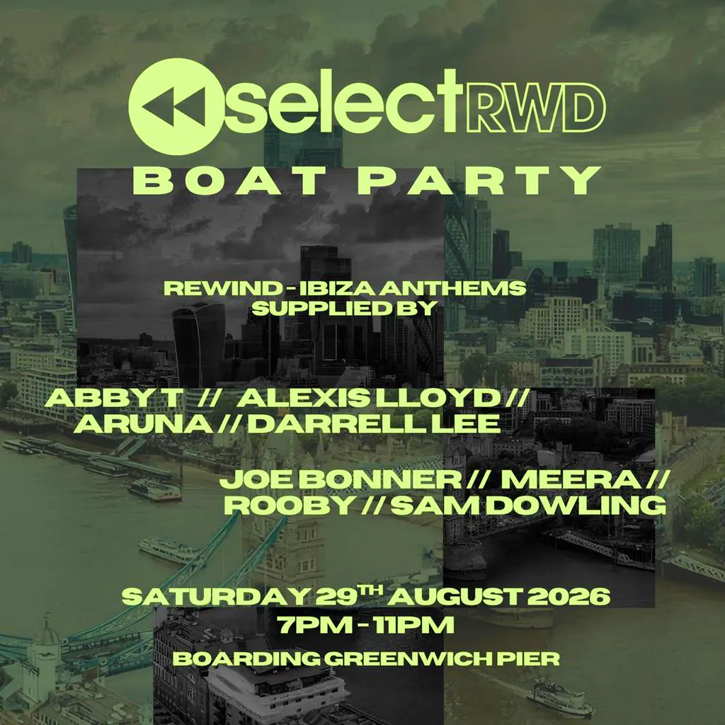Select Rewind - Boat Party at Greenwich Pier
