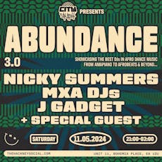 City Splash Presents - Abundance 3.0 at The Hackney Social