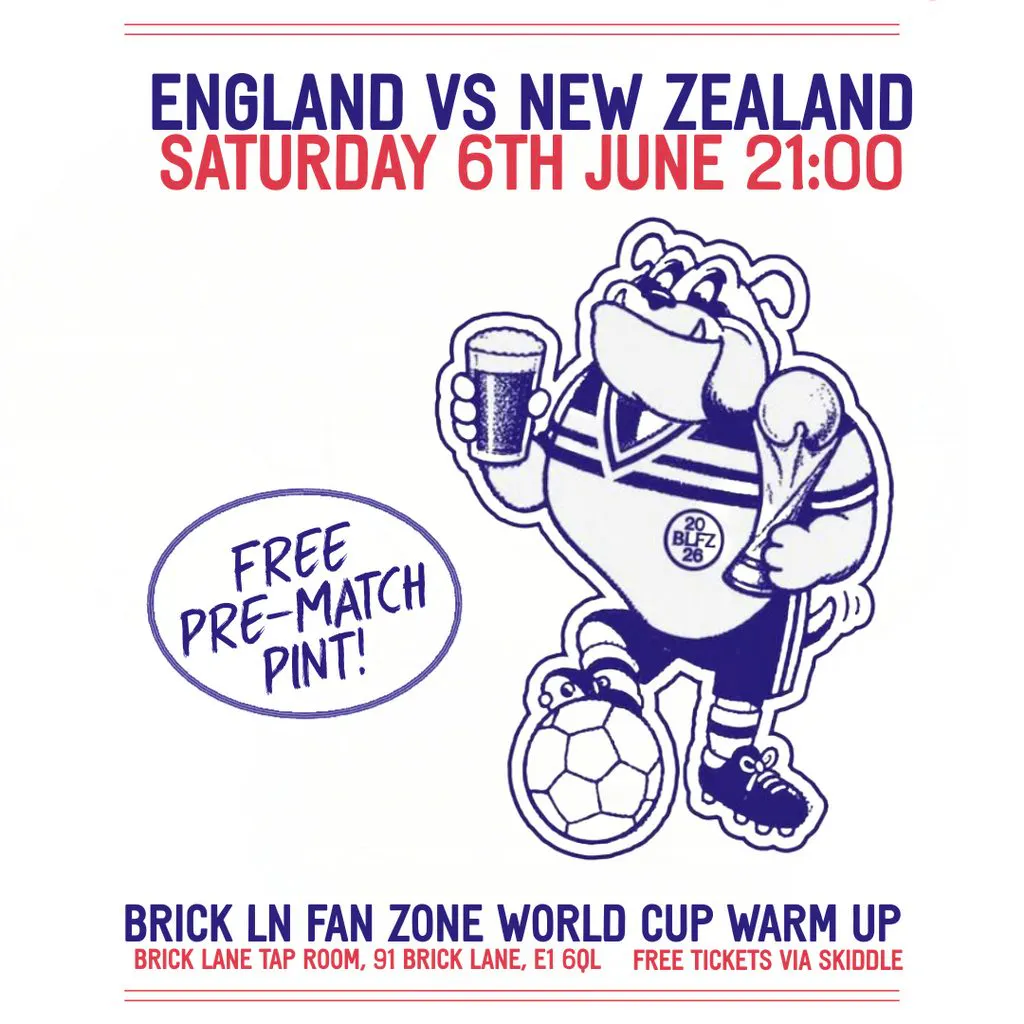 Brick Lane Fan Zone, World Cup warm up - England v New Zealand at Brick Lane Tap Room