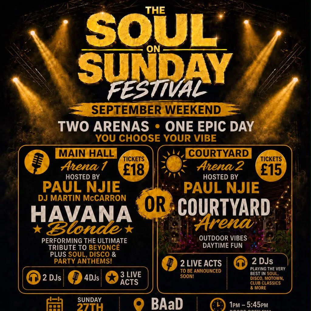 Soul On Sunday Outdoor Courtyard September Weekend at Barras Art And Design (BAaD)