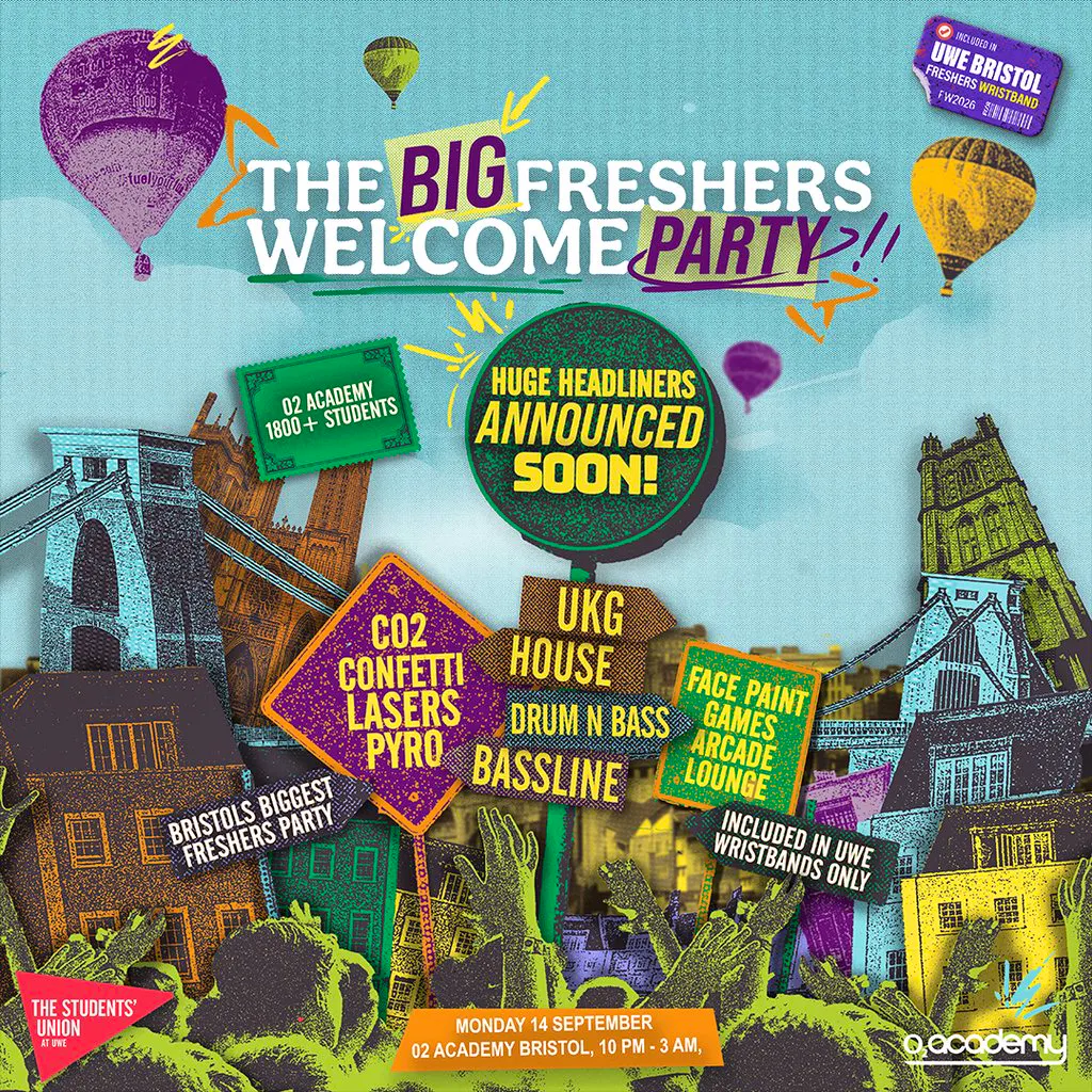 UWE Bristol Official Freshers | The Big Freshers Welcome Party at O2 Academy Bristol