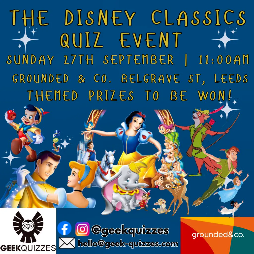 The Disney Classics Quiz Event at Grounded And Co