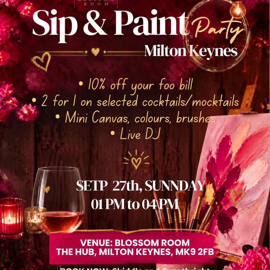 SIP & PAINT- Party Milton Keynes at Blossom Room 
