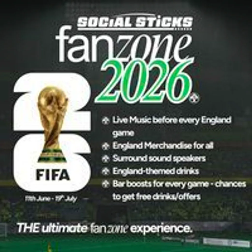 World Cup Fan Zone: Round of 32 England Vs DR Congo at Social Sticks