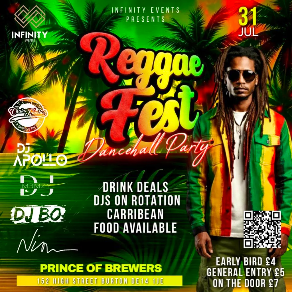 Infinity Events Presents Reggae Fest - Dancehall Party at Prince Of Brewers