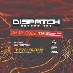Dispatch Recordings Label Night Tickets | The Volks Nightclub Brighton  | Fri 9th December 2022 Lineup