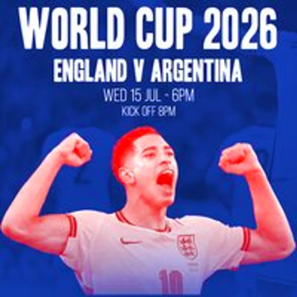 FIFA World Cup 2026: Semi-Final - England vs Argentina (14+) at The Glee Club Leeds