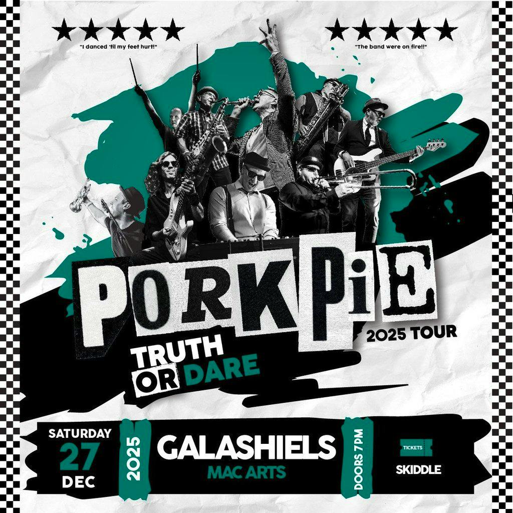 PorkPie Live plus DJ's Christmas Special at MacArts, Galashiels at MacArts