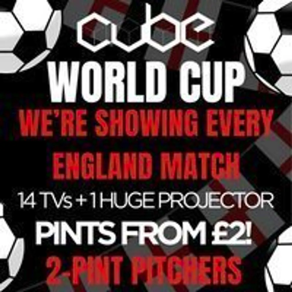 England World Cup Round of 32 at Cube Nightclub Wigan