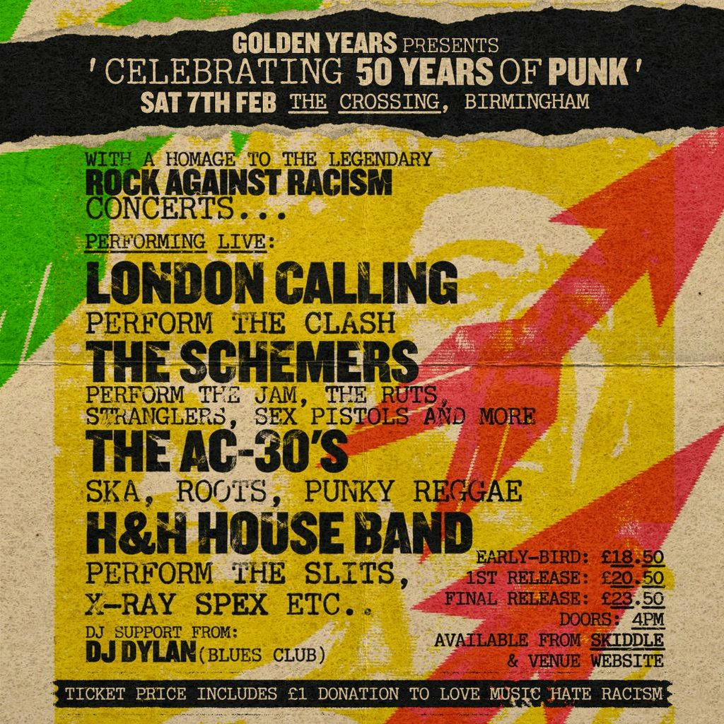 Celebrating 50 Years of Punk w/ London Calling, The Schemers + at The Crossing Digbeth