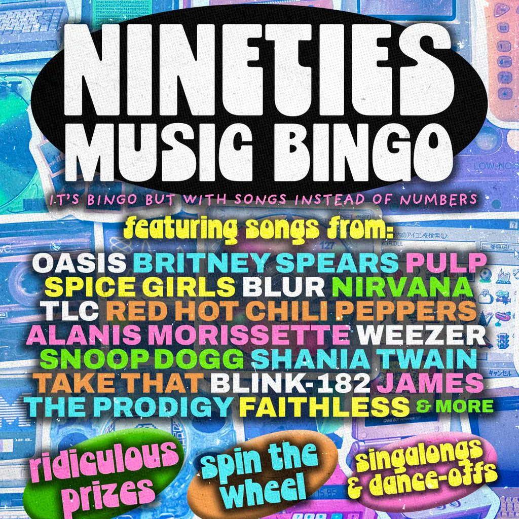 90s Music Bingo at PLAY