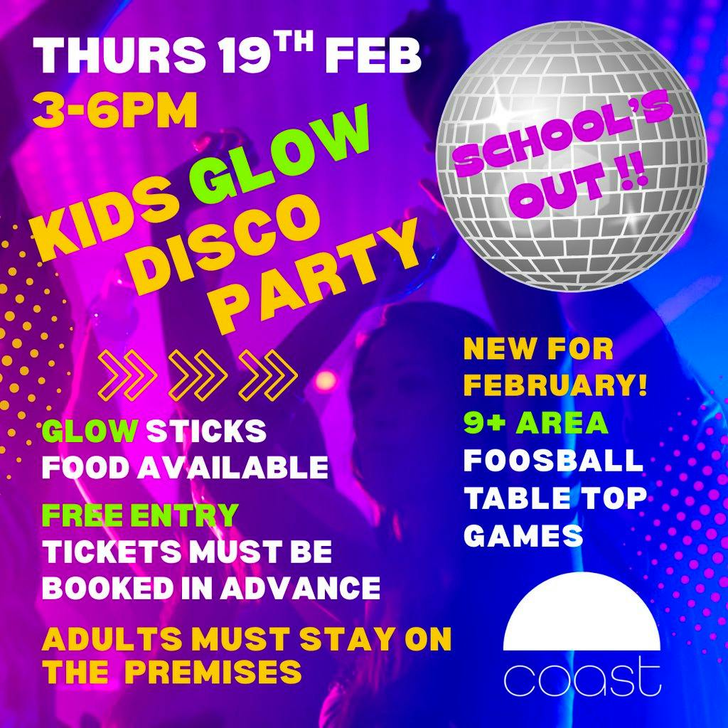Kids Glow Disco Party at Coast Cafe Worthing