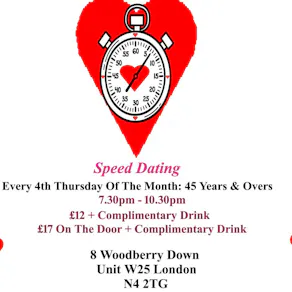 Speed dating 45 years & Overs Thursdays