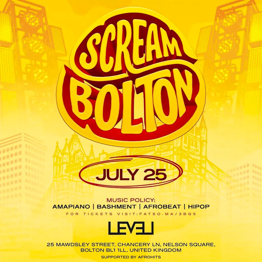 Scream Bolton - Sat 25th July 2026 at Level Nightclub