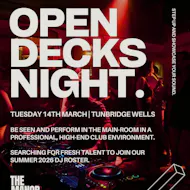Open Decks Night in Tunbridge Wells at The Manor House Tunbridge Wells