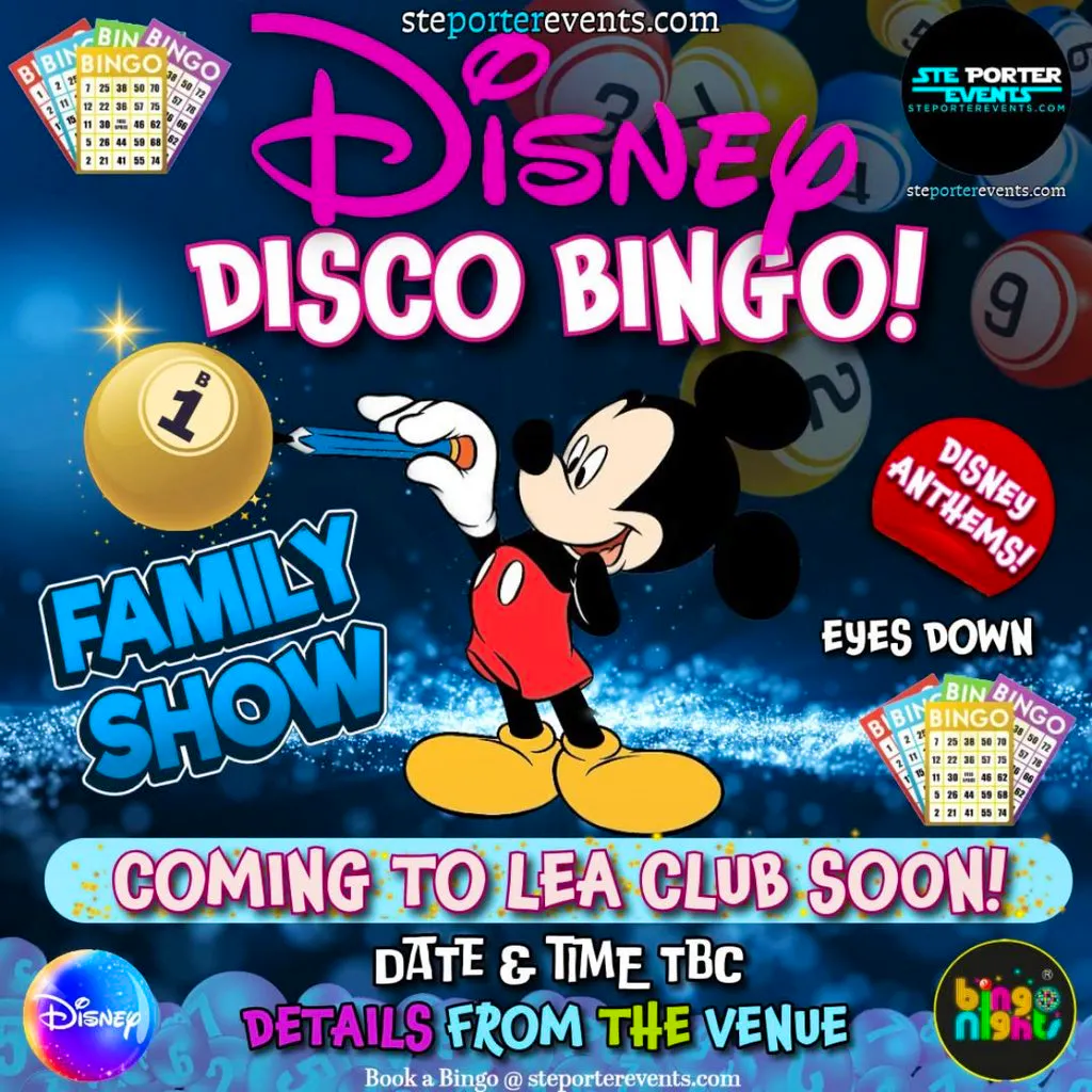 Disney Family Disco Bingo at Lea Social Club