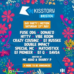 Kisstory Day Party Tickets | Motion Bristol  | Sat 13th July 2024 Lineup