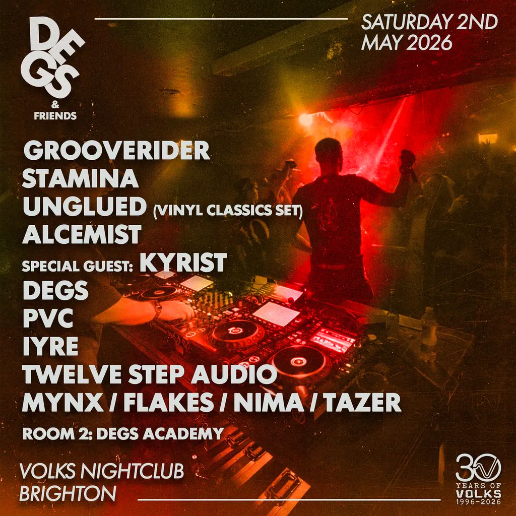 Degs & Friends - Grooverider, Stamina, Alcemist, Unglued, Kyrist at The Volks Nightclub