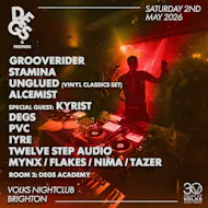 Degs & Friends - Grooverider, Stamina, Alcemist, Unglued, Kyrist at The Volks Nightclub
