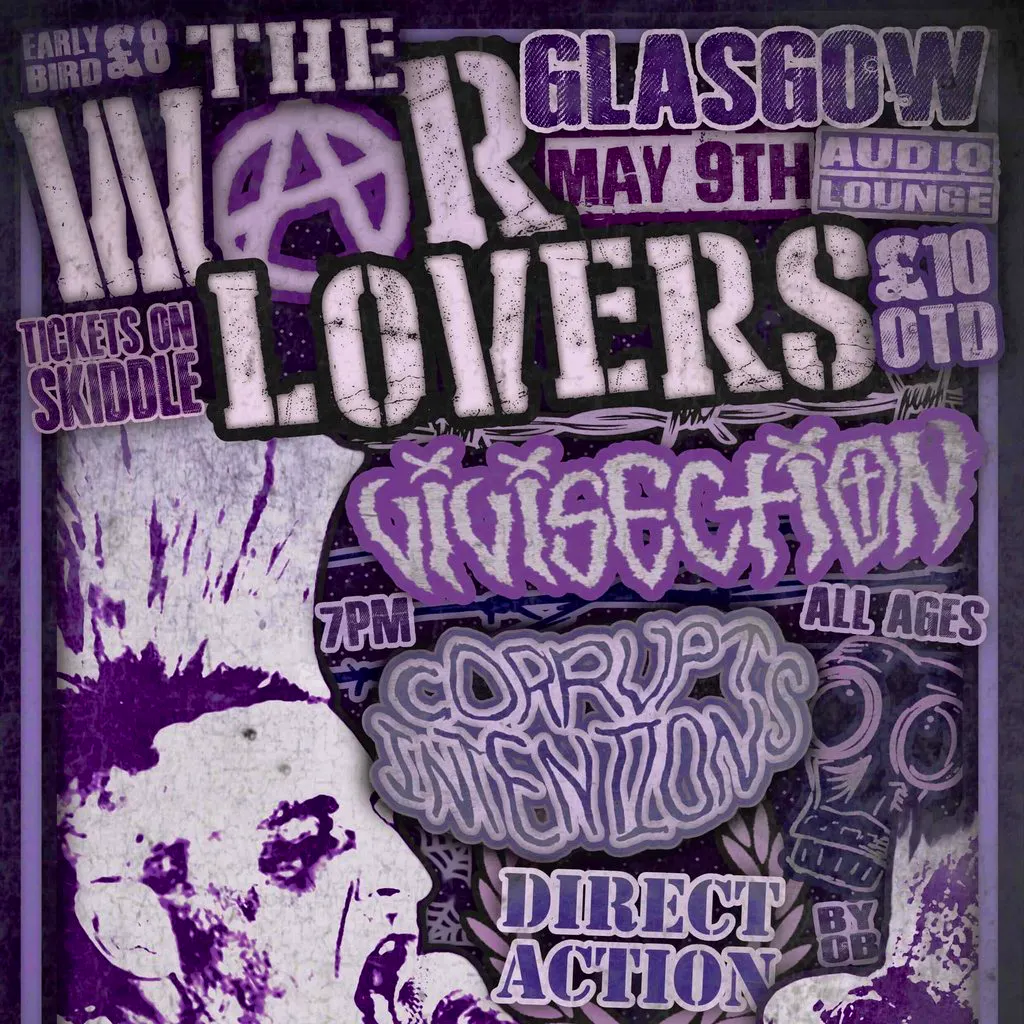 MAY 9th: WARLOVERS,VIVISECTION,CORRUPT INTENTIONS,DIRECT ACTION at The Audio Lounge