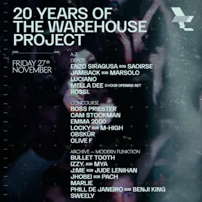 20 Years of The Warehouse Project presents: Rossi