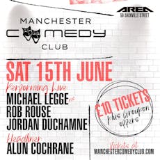 Manchester Comedy Club live with Alun Cochrane + Guests at Area Manchester